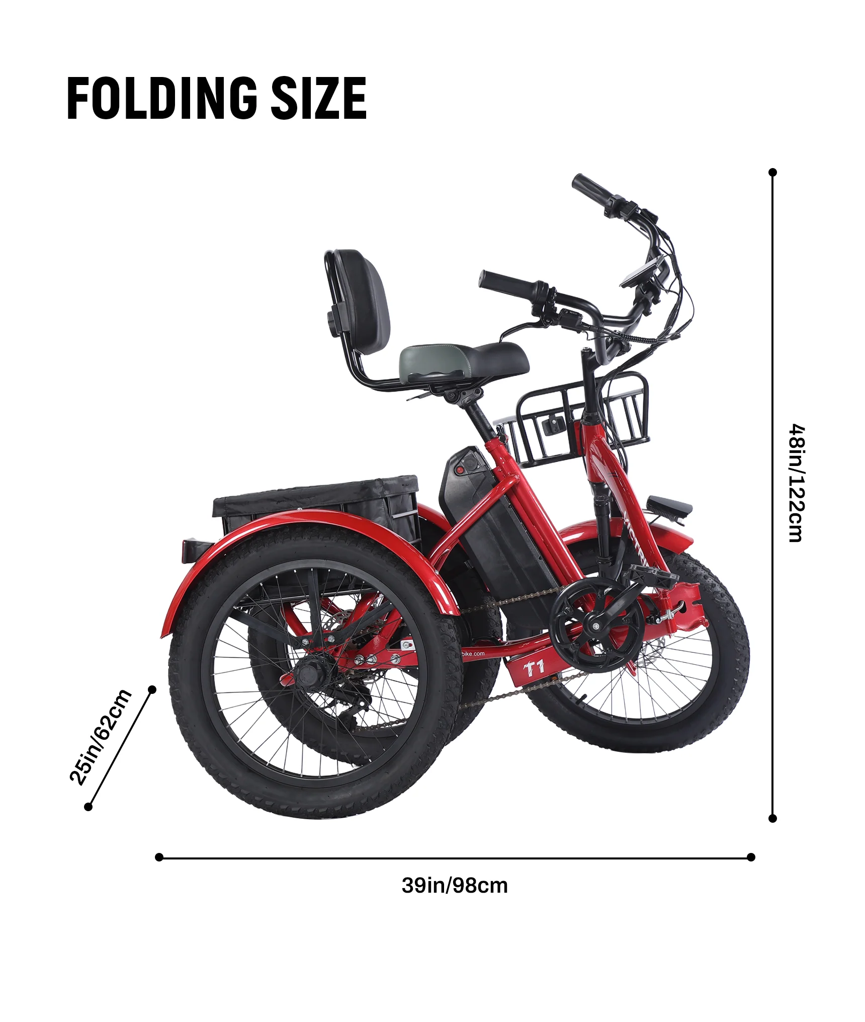 VICTRIP® T1 Folding Electric Trike - Image 3