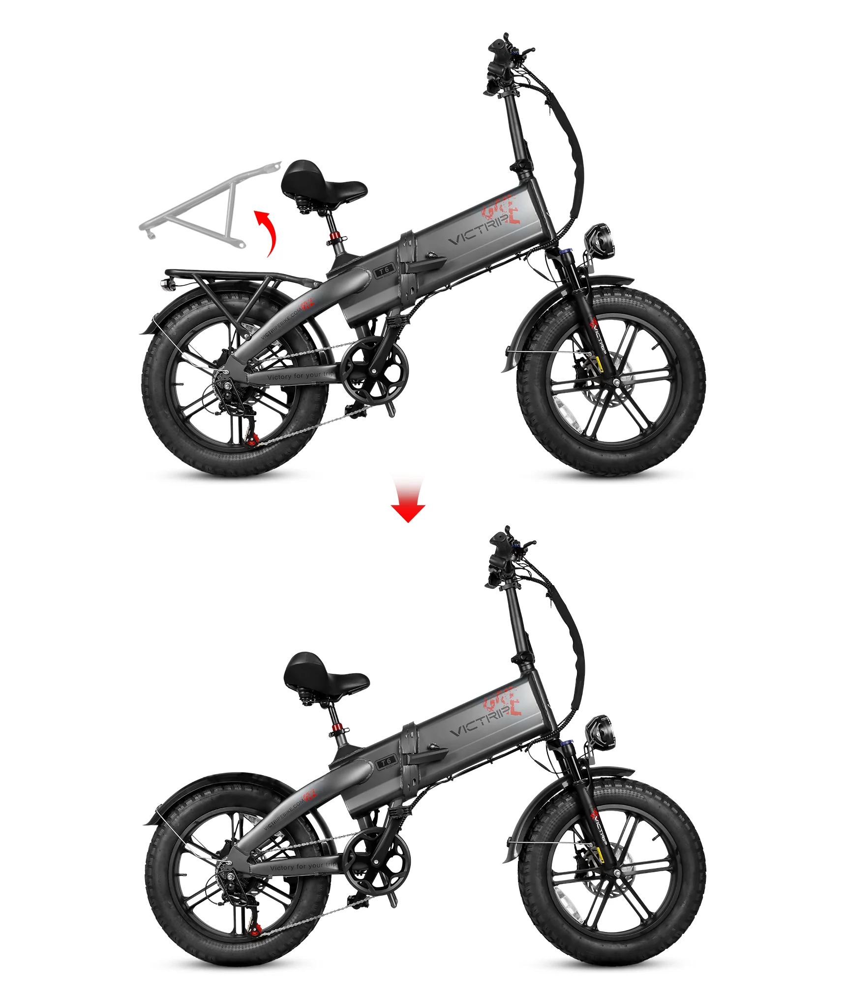 VICTRIP® T6 Foldable Long Range Electric Bike - Image 7